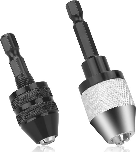 Sleutelloze Boorkop Adapter Set (2 Stuks) met Zeskantschacht