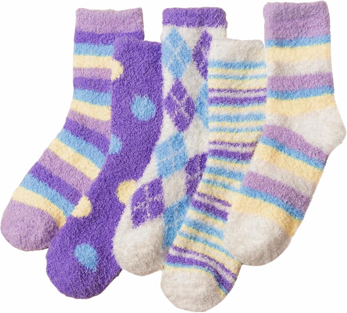 Dames Pluizige Warme Pantoffelsokken voor Herfst en Winter