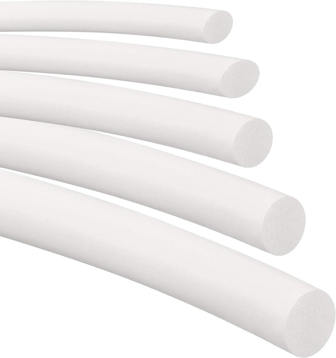 Siliconen schuimafdichtstrip 12 mm x 2 m - Ronde sponsstrip wit