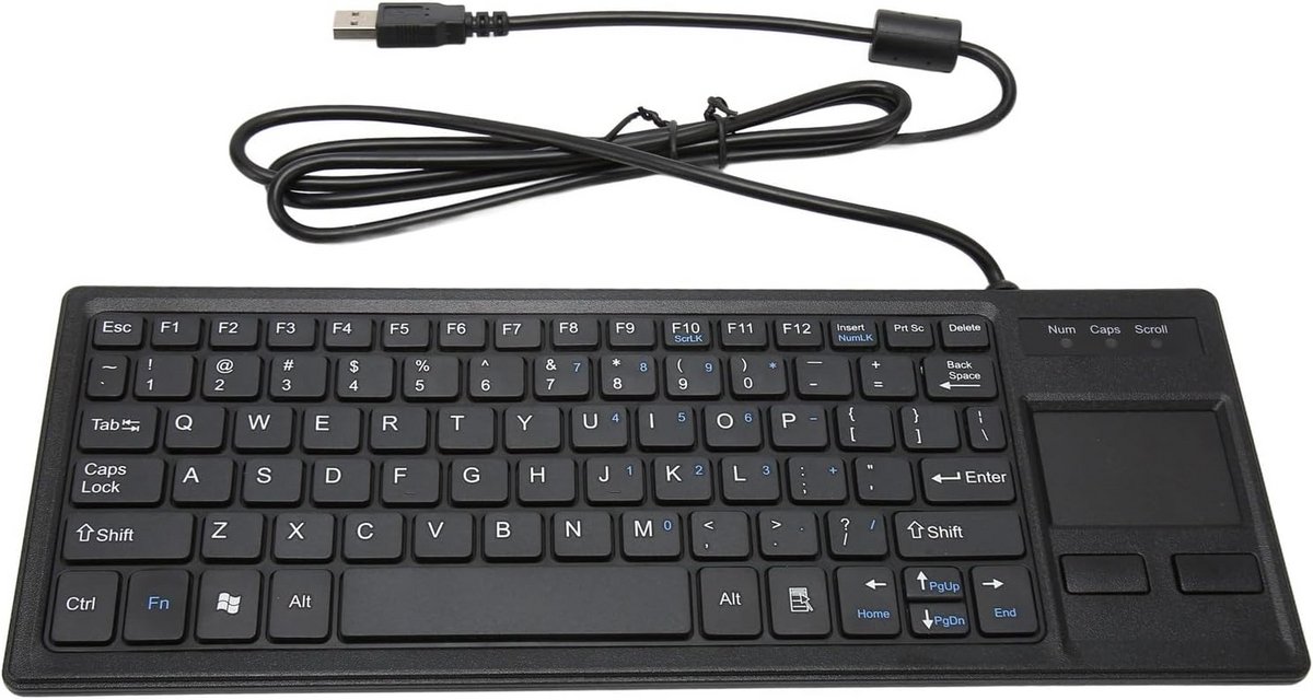 Industrieel Mechanisch Toetsenbord met Touchpad - Draadgebonden USB Hub - Ergonomisch Mini Toetsenbord