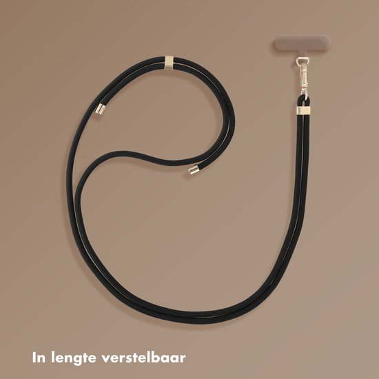 Selencia Cordon téléphonique universel - Chaîne téléphonique Universelle - Zwart / Zwart