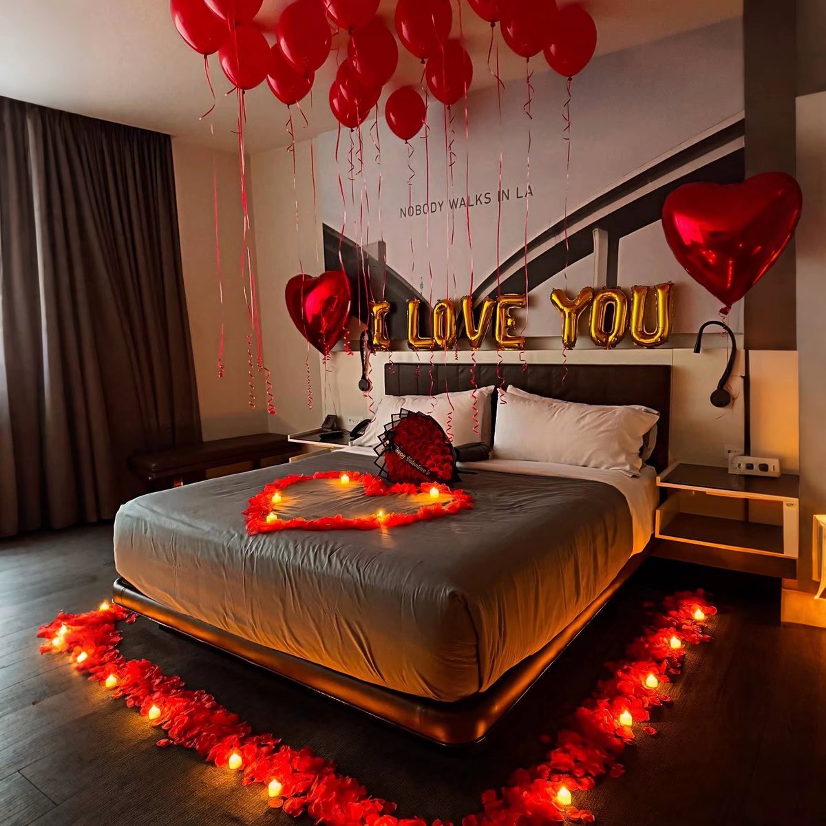 Gouden “I Love You” Ballon Set – 32 Inch Hart Ballonnen met Bloemblaadjes voor Huwelijksaanzoek, Valentijn, Verjaardag & Romantische Decoratie