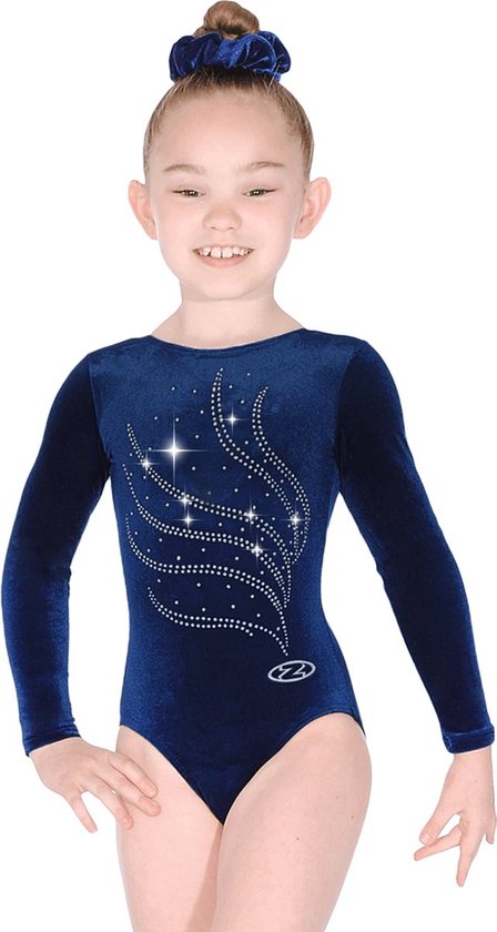 Yeahdor Turnpakje voor meisjes, met lange mouwen, dansbody met strass