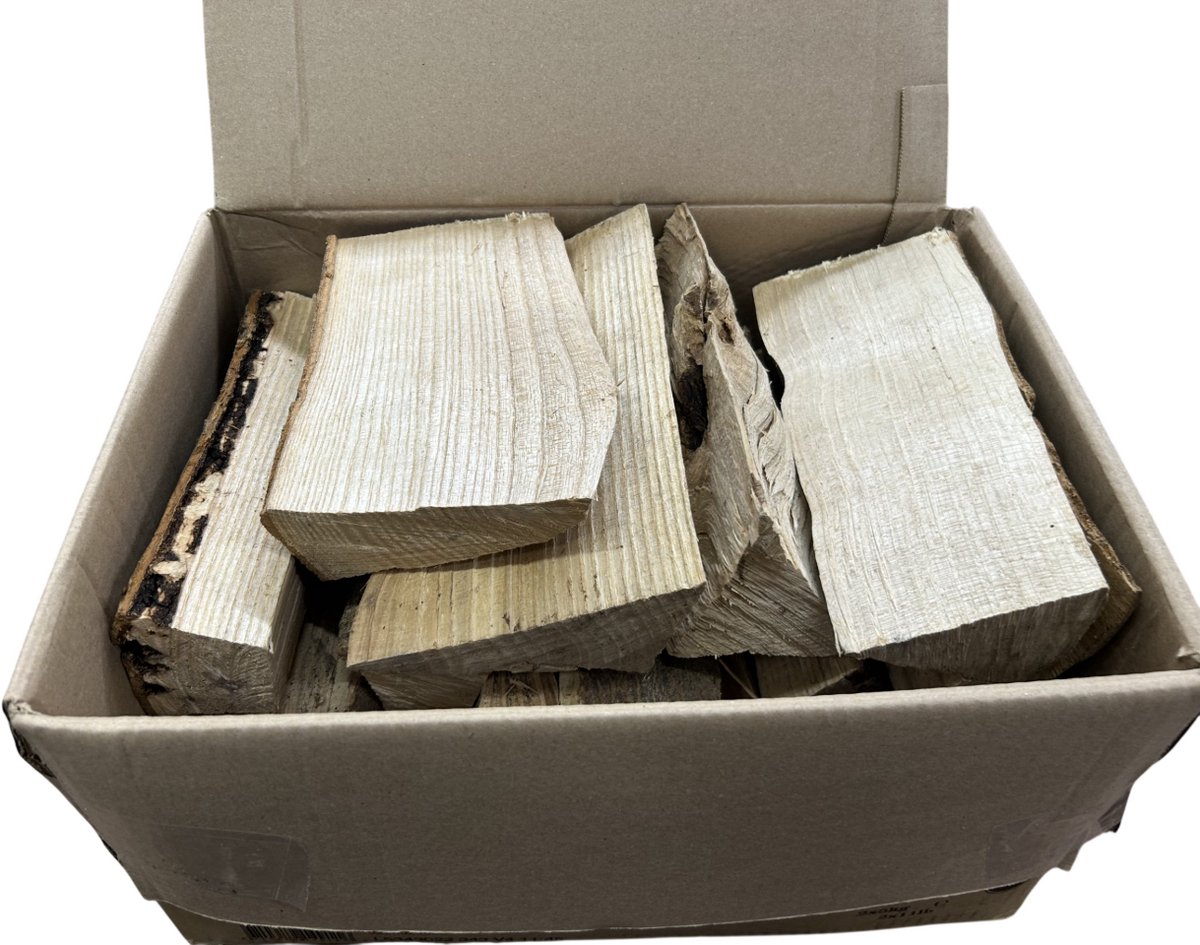 Essen haardhout in doos | dozen essen brandhout | brandhout | brandhout voor open haard of hout kachel