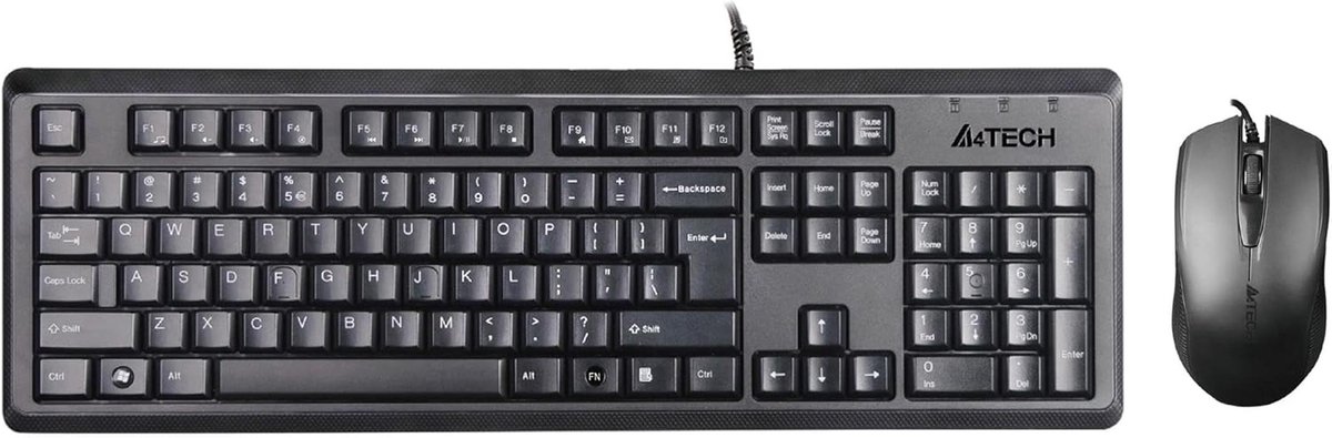 Bedraad toetsenbord en muis set - USB - numeriek blok - functietoetsen - zwart