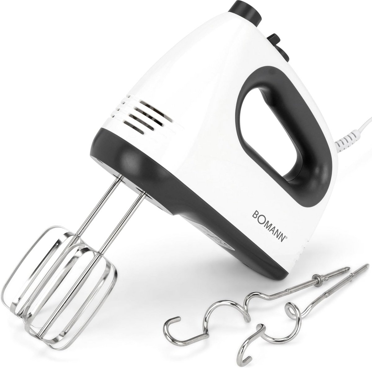 Krachtige elektrische handmixer met 5 snelheden en turboknop RVS gardes