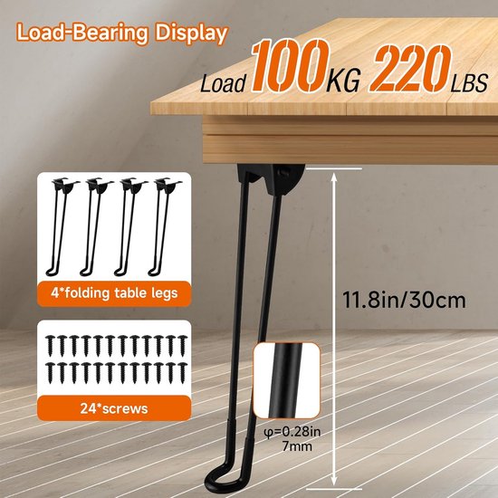 WMYYLX Tafelpoten, inklapbaar, 90 graden ijzeren klaptafelpoten, 30 cm, inklapbare meubelpoten, inklapbare bankvoet voor tafel, bed, bank, laptoptafelpoten, kast (2 stuks