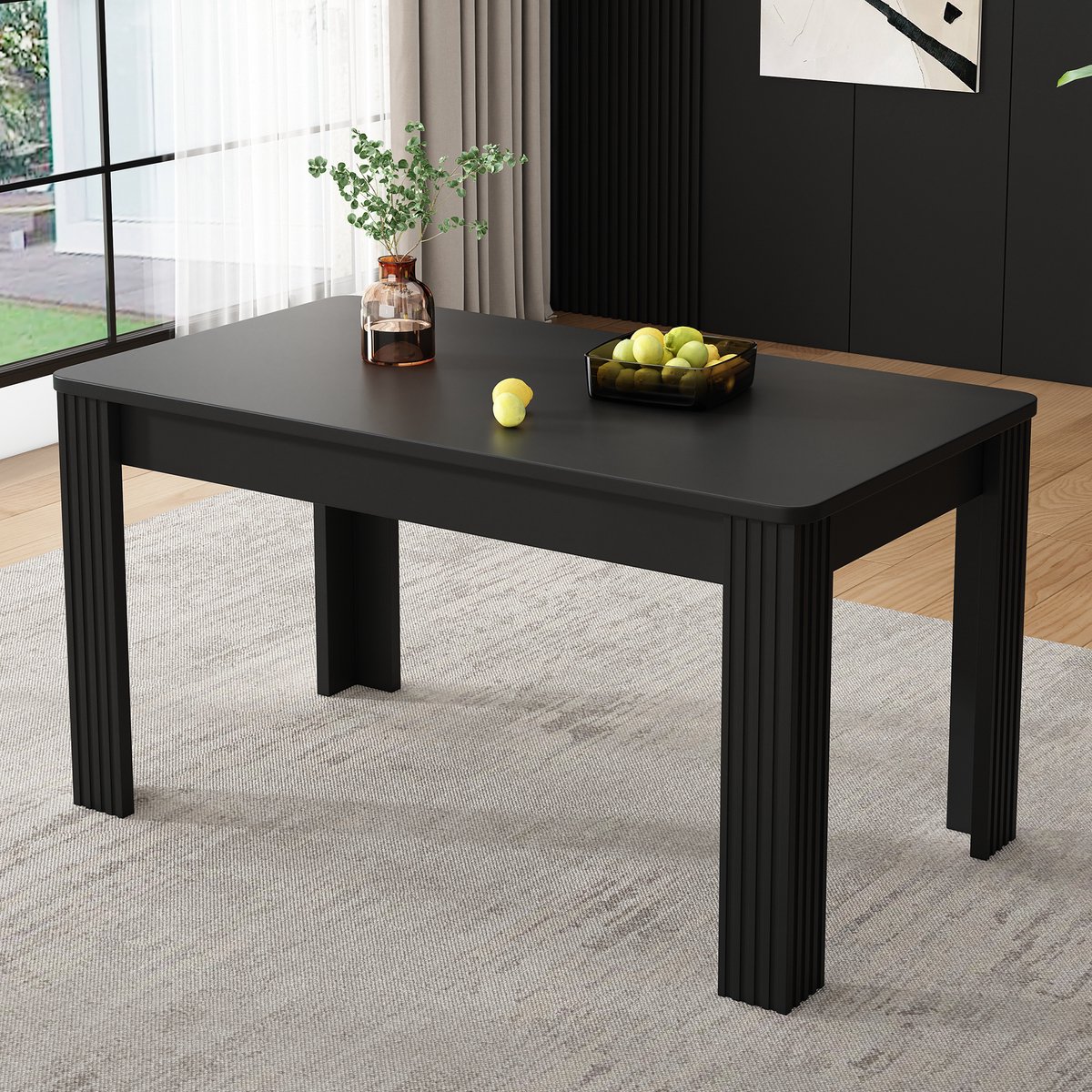 STILVORA Eettafel – Rechthoekig Modern Design – Vier Stevige Poten – Ruim Tafelblad Voor W