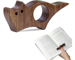 Houten duimlegger bladwijzer van walnotenhout