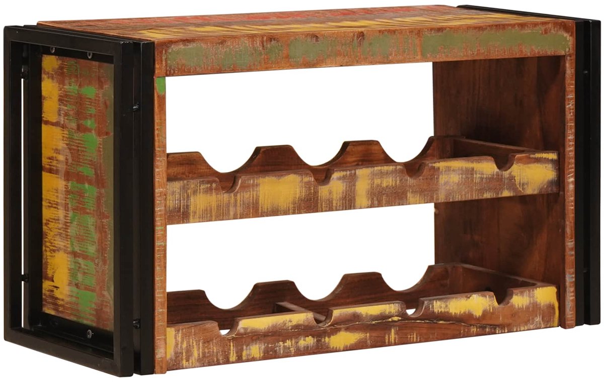 vidaXL - Wijnrek - Bruin - 80 - x - 45 - x - 33 - cm - Massief - hergebruikt - hout
