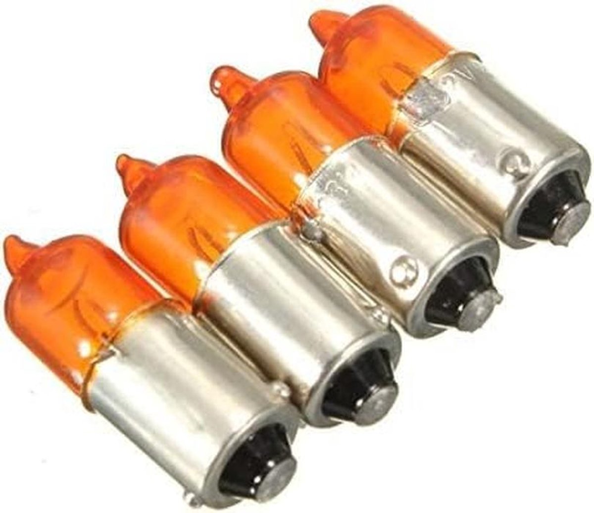 4 stuks 12V 23W motorfiets enkele draaikoplampen BA9S fitting barnsteen