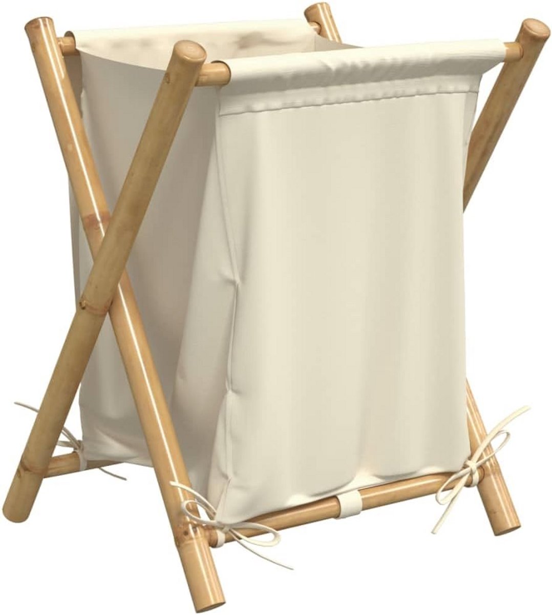 Ronde Bamboe Wasmand met Deksel en Waszak - Kreukvrij Wassen