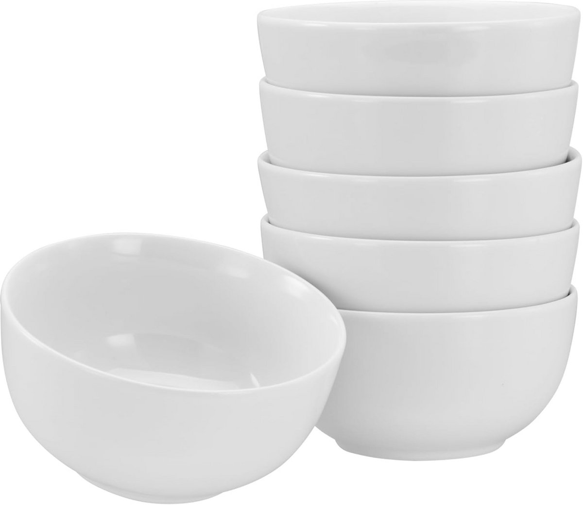 6-delige Mueslikom Set van Wit Porselein voor 6 Personen