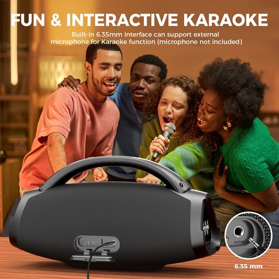 Benelux Select Boombox - Boombox Bluetooth Speaker - Boombox Speaker - Met draagriem - Lange batterijduur - 52 x 22 x 28 cm van Merkloos — afbeelding 3