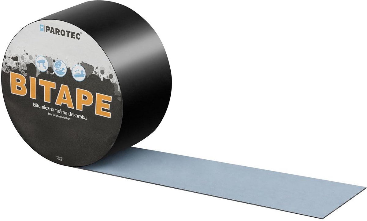 Bitumen Tape - Dakreparatie Tape - Dak Werkzaamheden - Hoge Kleefkracht - 75mm x 10m - Zwa