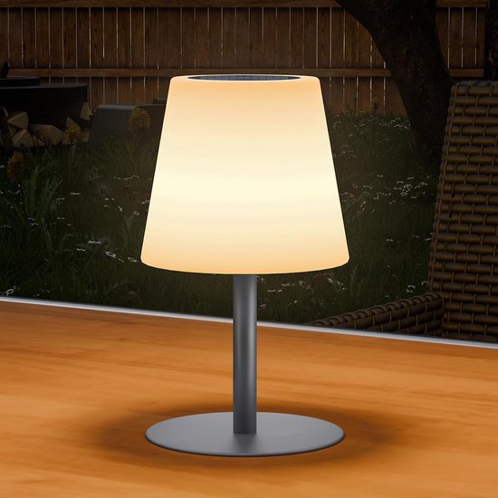 FHL Easy! - Lot De 2 Lampes De Table Sans Fil Fiumara - 1 LED De 1,5 W + 0,4 W RVB - 170 Lumens - 3000 K - Blanc Sable Anthracite - Intensité Variable