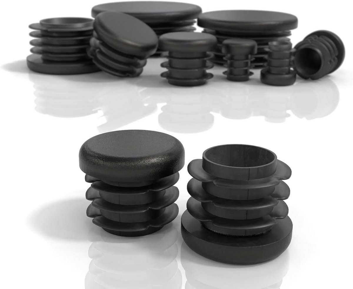 Ronde Buisdoppen 26mm Zwart - Eindkappen PE Kunststof voor Stalen, RVS en Aluminium Buis (4 Stuks)