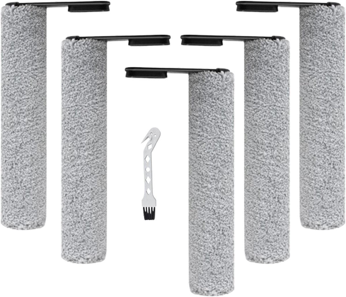 5x Borstelrol - geschikt voor Tineco FLOOR ONE S7 PRO - FLOOR ONE S6 - FLOOR ONE SWITCH S6 - FLOOR ONE SWITCH S7 - FLOOR ONE S7 COMBO - FLOOR ONE S7 FLASHDRY Stretch draadloze stofzuiger reserveonderdelen - met reinigingsborstel