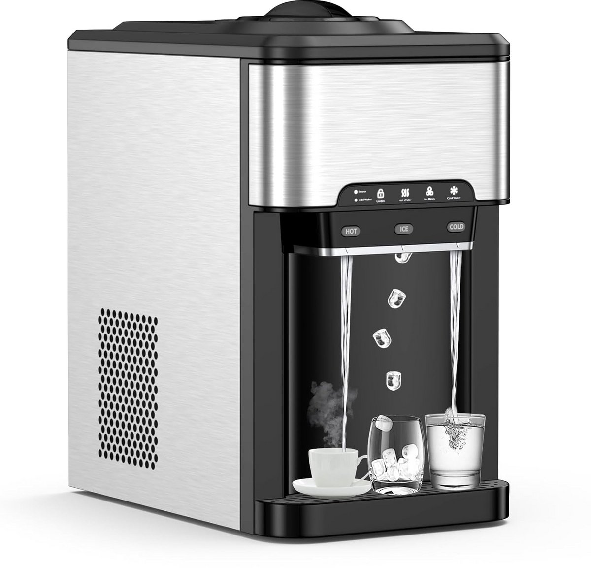 3-in-1 Waterdispenser met IJsmaker, Warm en Koud Water