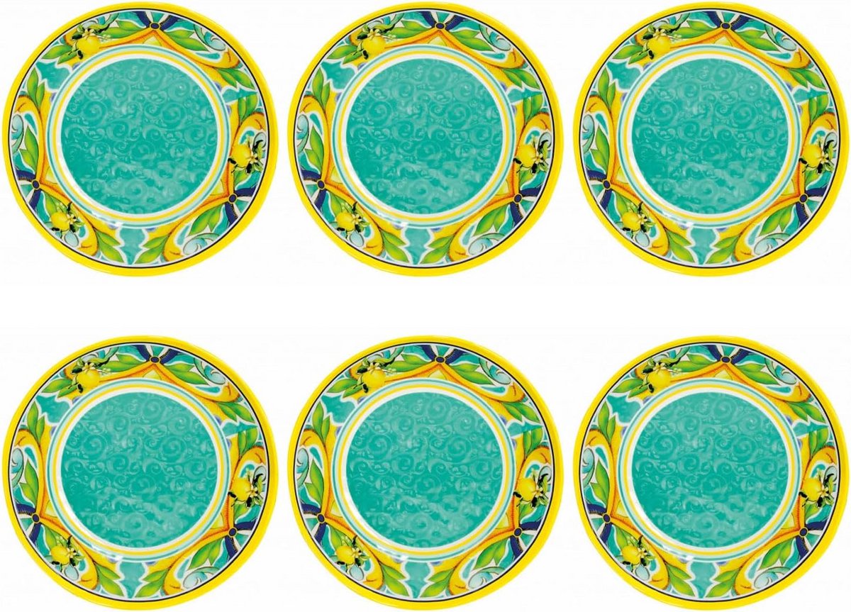 Set van 6 Soepborden in Melamine met Citrus Dessert - 21,5 cm