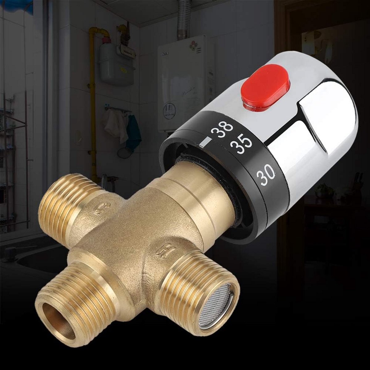 Thermostatische mengkraan voor leidingwater met temperatuurregeling