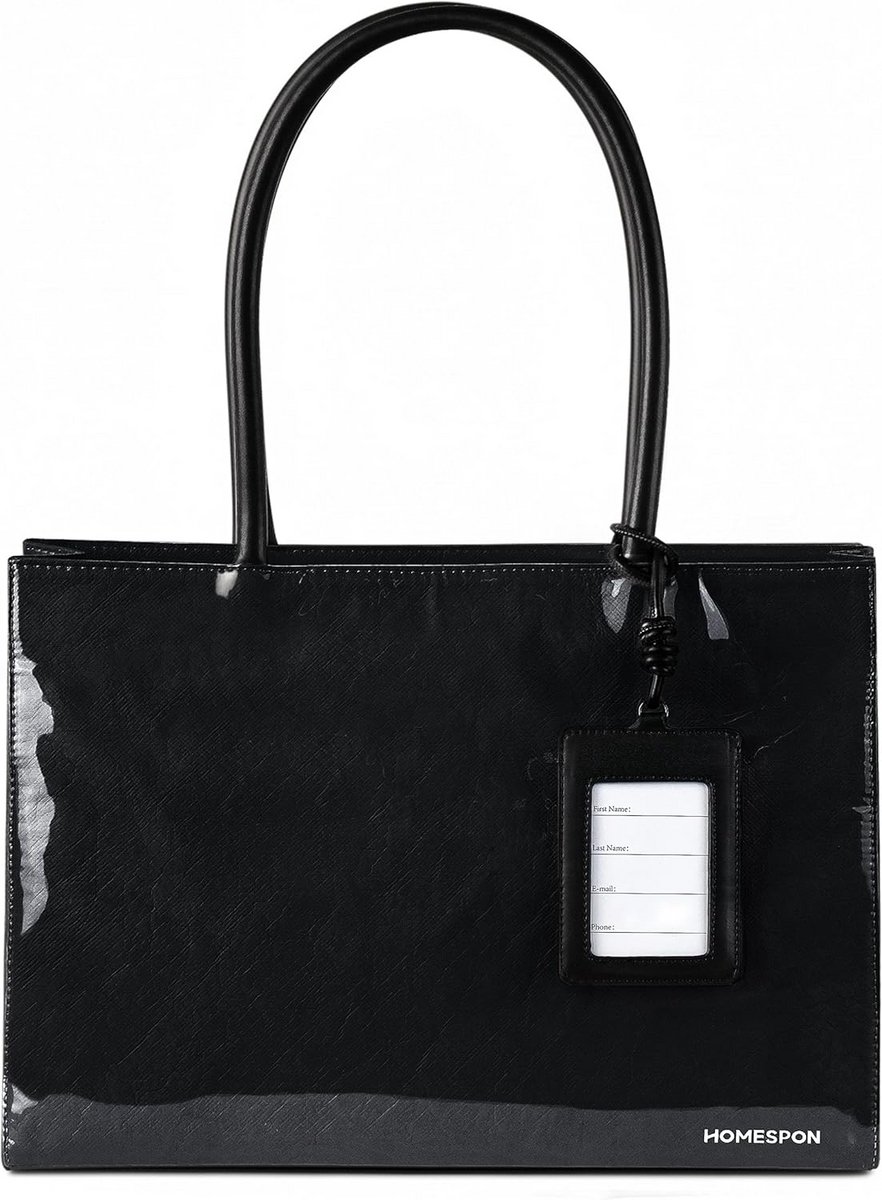 Grote PVC en Kraftpapier Tote Tas Dames met Rits - Schoudertas voor Werk en Universiteit