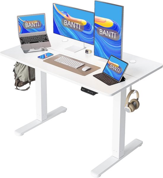 Laptoptafel, dikke stabiele poten, in hoogte verstelbaar en in de hoek verstelbaar