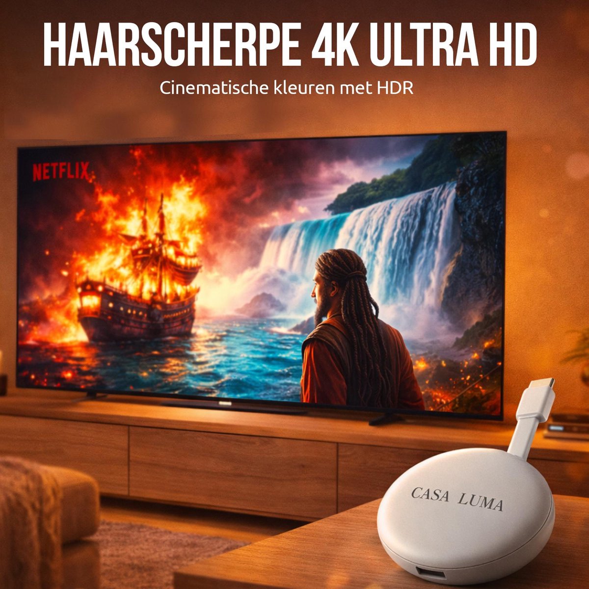 CASA LUMA Android TV Stick 4K Ultra HD –WiFi 6 – Google Assistant & Spraakbediening – Smart TV Box – Netflix , YouTube, Disney+ - Google Play – Chromecast Alternatief — cadeau in Elektronica - foto 2