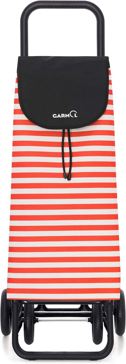 Grote boodschappenkar met wielen - Inklapbaar - 55 Liter - Wit en Rood
