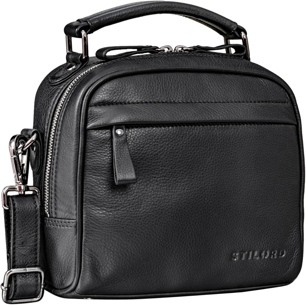 Leren Schoudertas Klein Unisex Vintage Crossbody Tas met Handvat voor Tablet DIN A5