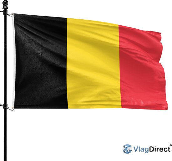 VlagDirect - Drapeau belge - Drapeau de la Belgique - 150 x 225 cm - Drapeau XL.