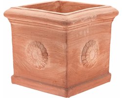 Handgemaakte Terracotta Bloempot Rond met Rosone Design - Vorstbestendig