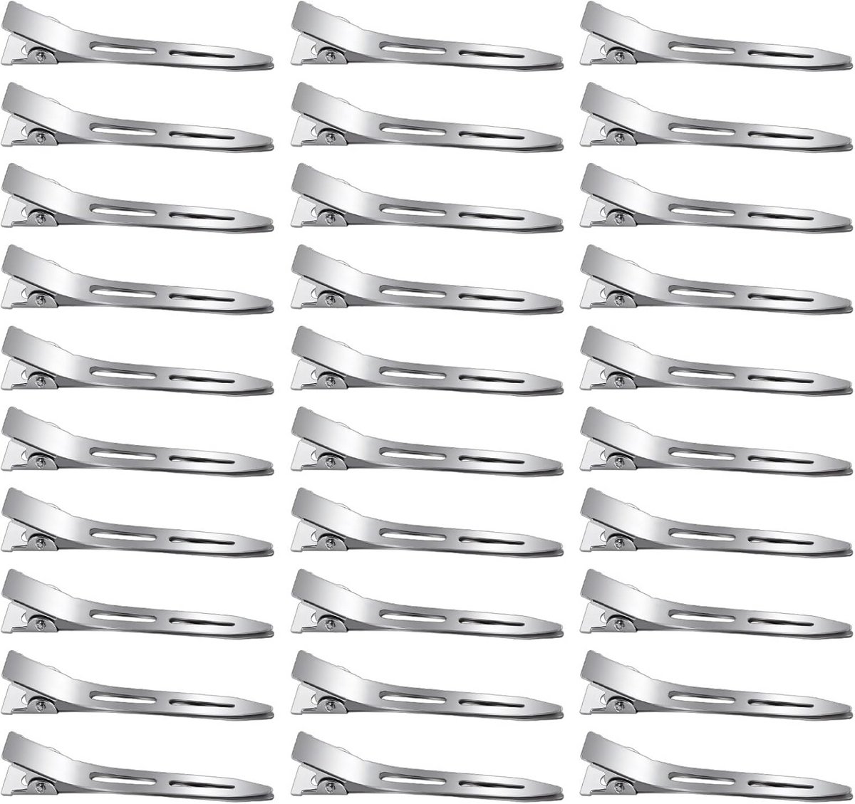 30x Zilveren Krokodillenhaarspeldjes Metaal 5.5 cm voor Kapsels