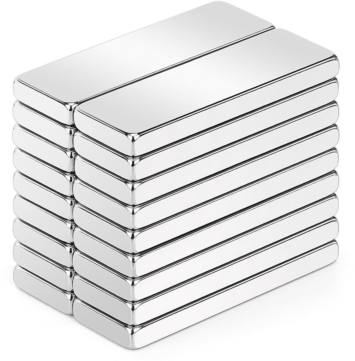 18x Extra Sterke Rechthoekige Neodymium Magneten 30x10x3 mm voor Prikborden en Koelkast