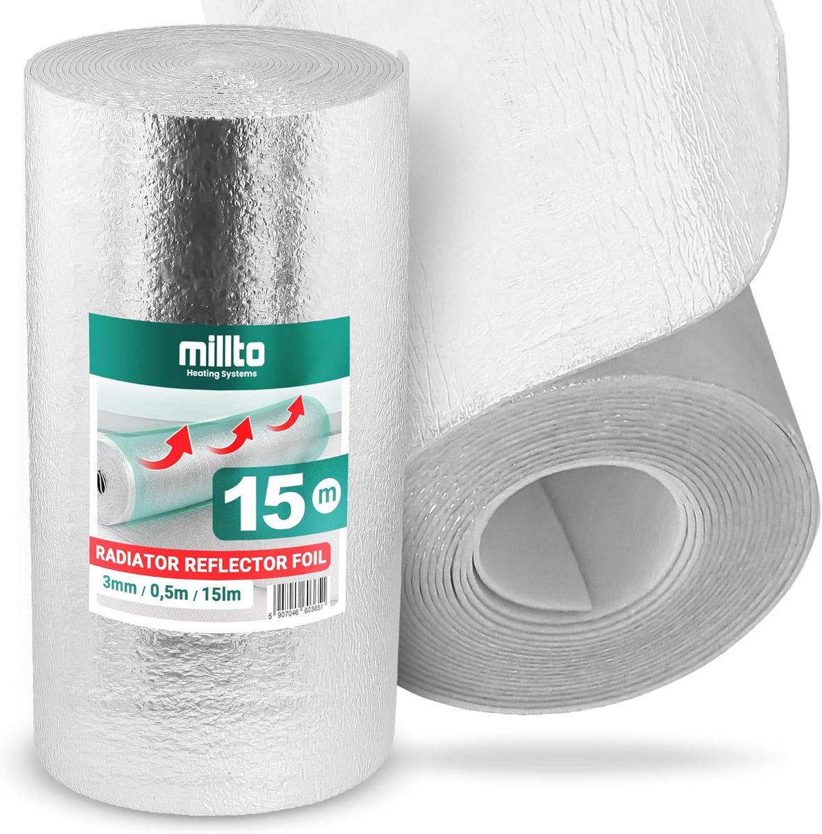 Warmtefolie Isolatie - Isolatie Rol - Energie Besparen - Hitte Reflectie - 5m x 0.5m - Metallic