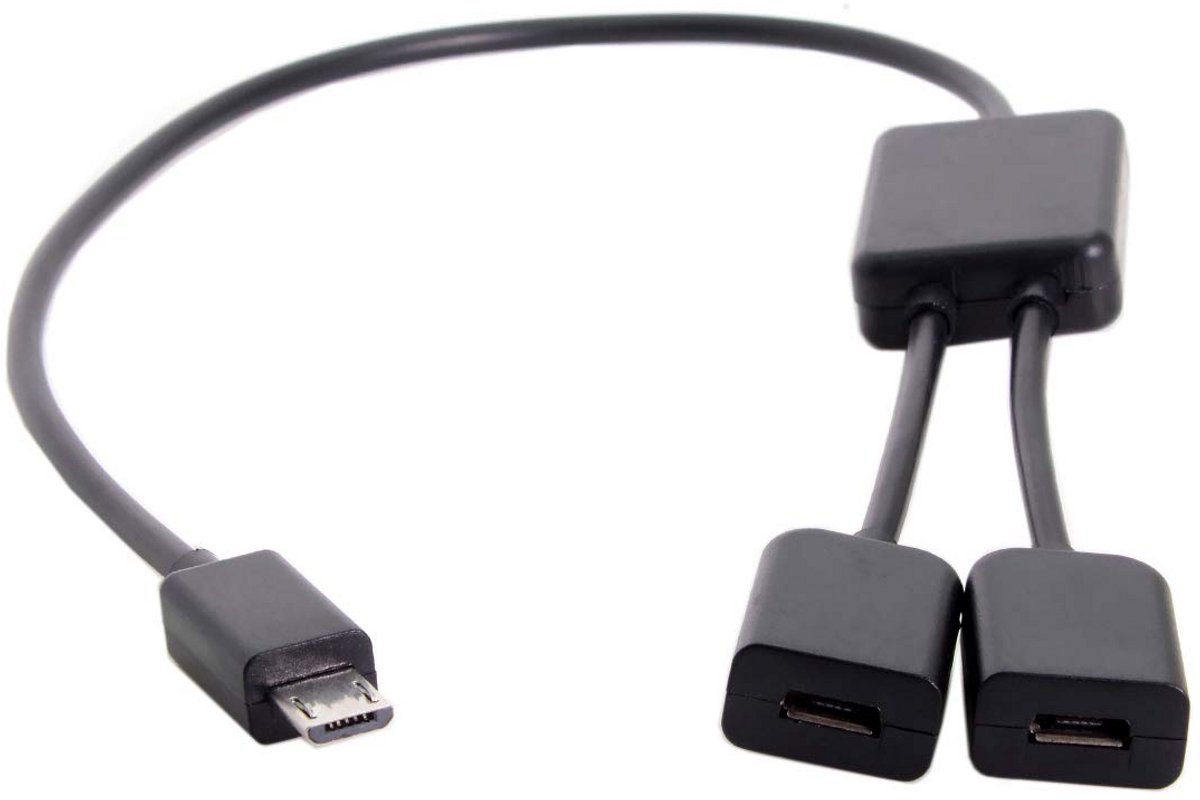 OTG Micro USB Hub Kabel - Dual Micro USB Splitter voor Externe Apparaten