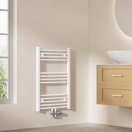 Aqualine Verwarming - Radiator Tondi 600x1330 Cm, Centrale Aansluiting Mat Zwart Dt486t