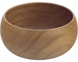 Grote Houten Kom van Tropisch Hardhout met Natuurlijke Harsinhoud