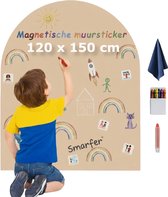 Smarfer - Magnetische muursticker - krijtbord - 120 x 150 cm - Peach - muurboog - magneet sticker - magneetbord
