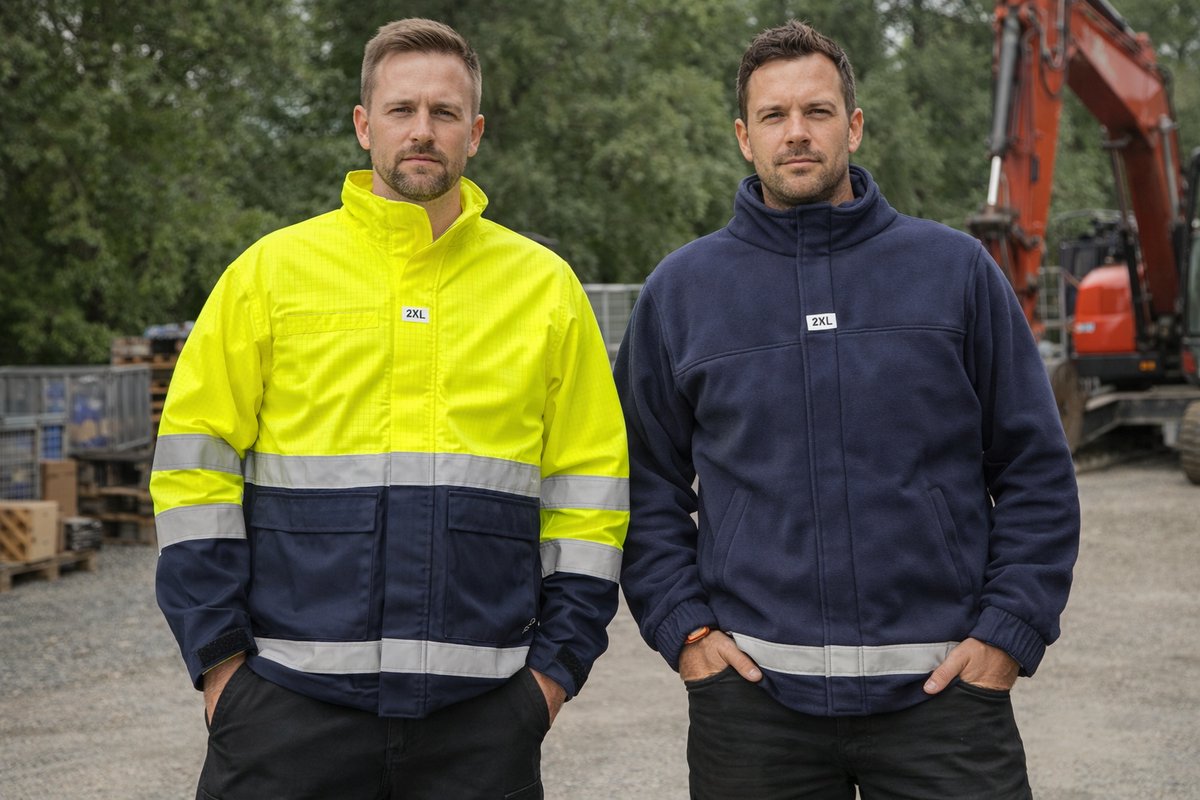 Werkjas set – Dapro Access Hi-Vis Jack + Vapor Fleece – Navy/Geel – Maat 2XL