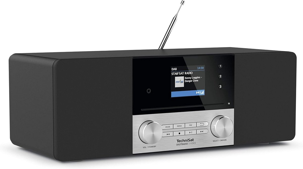 Compact Stereo DAB+ Radio met CD-speler, USB en Offline Spraakbesturing