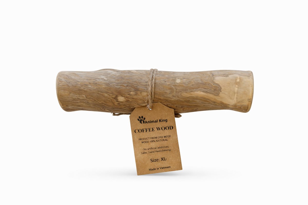 Koffieboom Kauwwortel Hond XL - Harde Kauwsnack Hypoallergeen - Verminderd Tandplak - Animalking - Hondensnacks - Kauwstaaf - Kauwbot - Coffee Wood