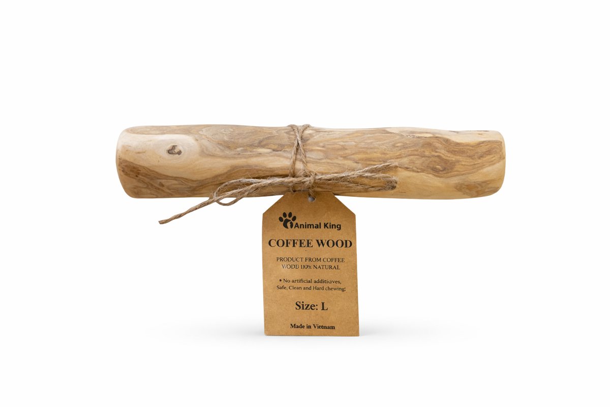 Koffieboom Kauwwortel Hond L - Harde Kauwsnack Hypoallergeen - Verminderd Tandplak - Animalking - Hondensnacks - Kauwstaaf - Kauwbot - Coffee Wood