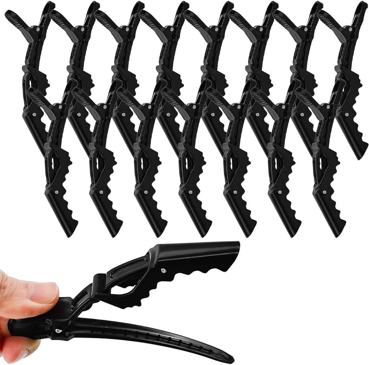 15x Professionele Haarclips Zwart - Kapper Clips voor Styling en Knippen