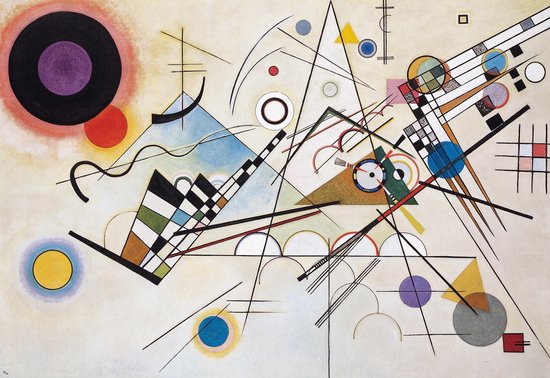 Poster Composition VIII - Kleur - Geschilderd door Wassily Kandinsky - Large 50x70 - Wanddecoratie - (Kunst/Abstract/Klassiek)