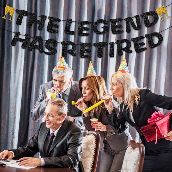 Grappige pensioenbanner - Een legende gaat in pensioen - Feestdecoratie