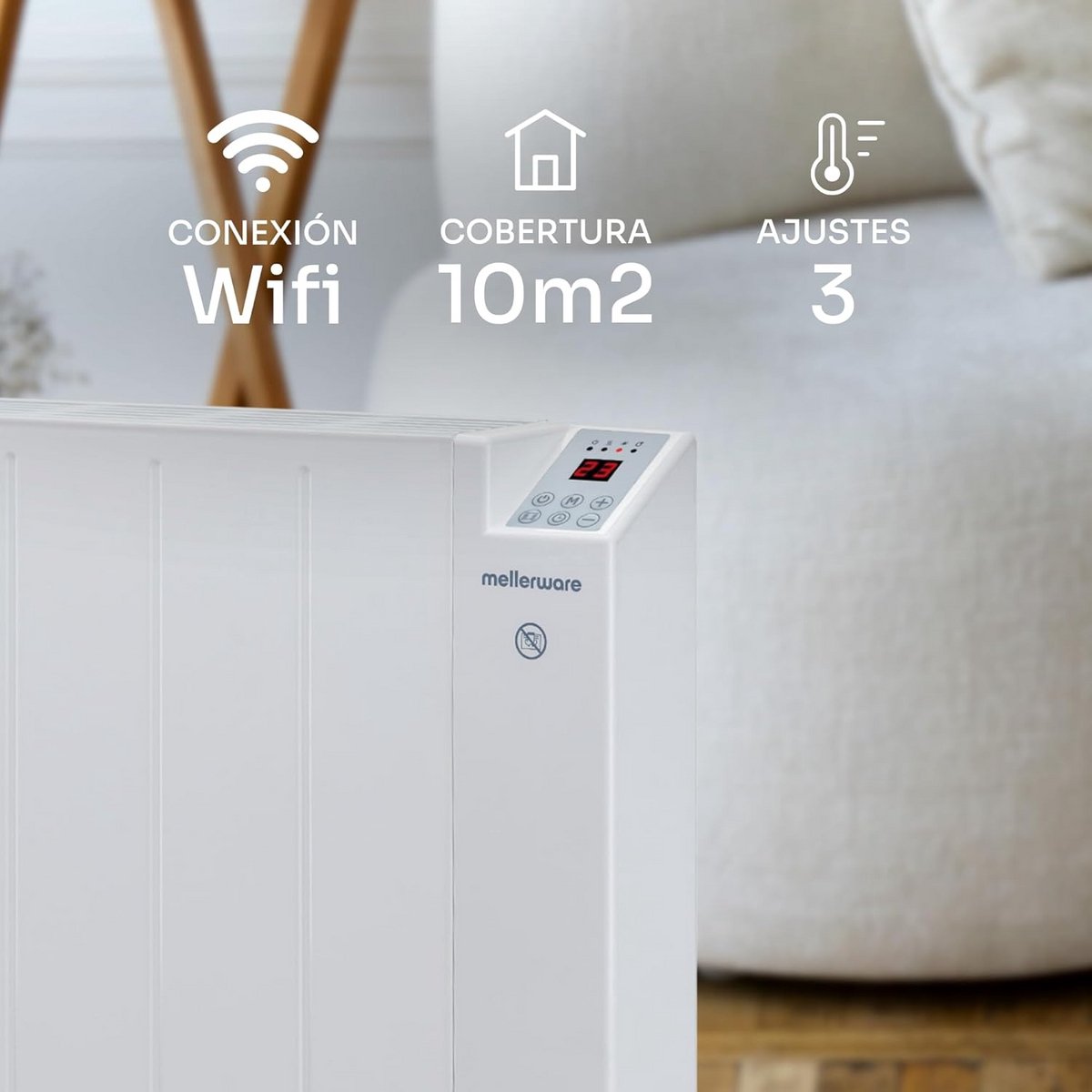 Programmeerbare Lage Temperatuur Elektrische Radiator 600W met WiFi en Slimme Home Bediening