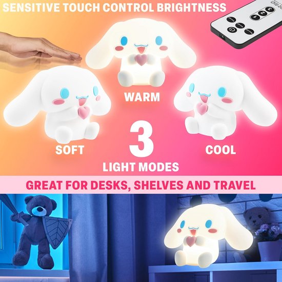 Schattige 3D Cinnamoroll Siliconen Nachtlampje voor Kinderen van Merkloos — afbeelding 3