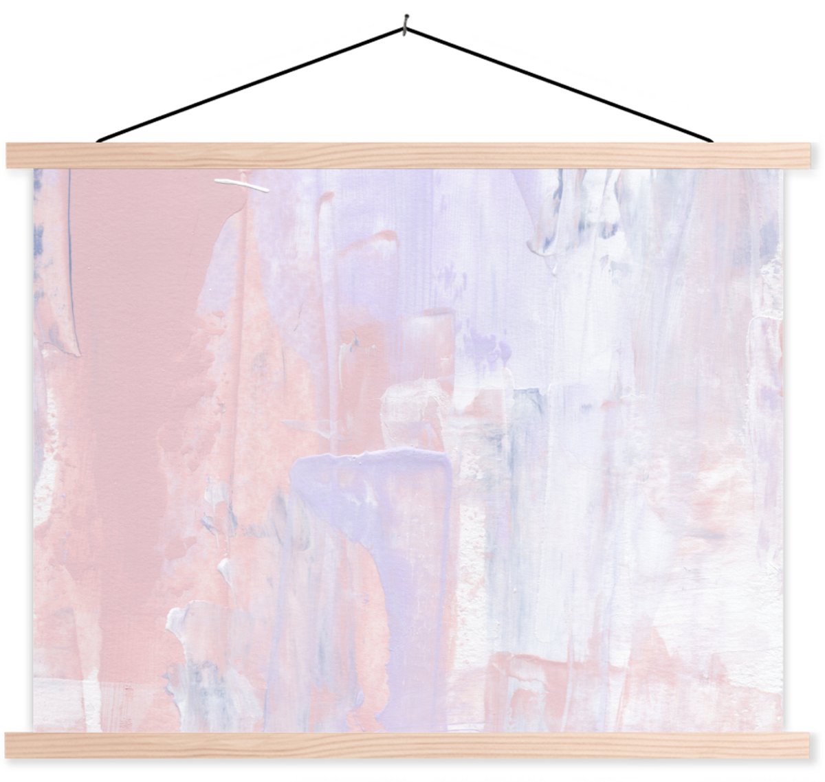 Posterhanger incl. Poster 60x45 cm - Schoolplaat - Verf - Pastel - Design - Textielposter 
