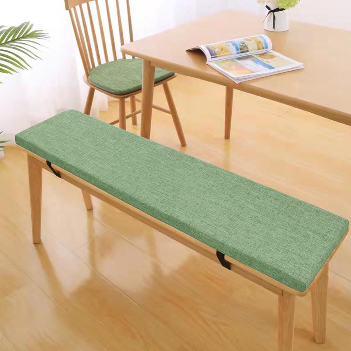 Extra Dik Zitkussen voor Bank en Stoel - 190x45 cm - Wasbaar Linnen Antislip Buiten & Binnen